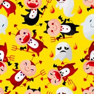 cartoon halloween ghost seamless pattern N3