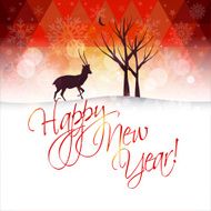 2014 Happy New Year card or background with Santa`s hat N12