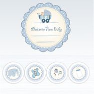 Baby boy announcement card N54