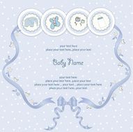 Baby boy announcement card N55