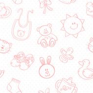 Baby toys cute cartoon set seamless pattern N5