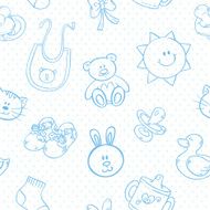 Baby toys cute cartoon set seamless pattern N6