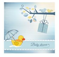 baby shower card with duck toy N12