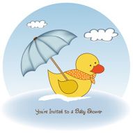 baby shower card with duck toy N13