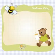 baby shower card with teddy bear toy N81