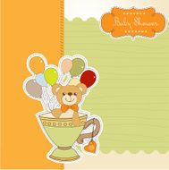 baby shower card with cute teddy bear N73