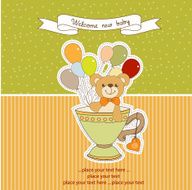 baby shower card with cute teddy bear N74