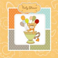 baby shower card with cute teddy bear N77