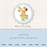 baby shower card with cute teddy bear N78