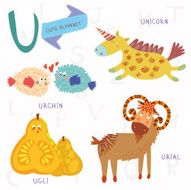 Very cute alphabet U letter
