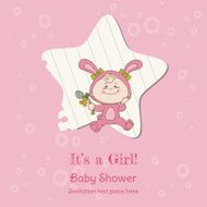 Baby Girl Shower and Arrival Card N4