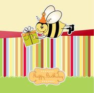 birthday card with bee N8