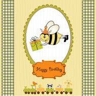 birthday card with bee N10