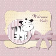cute baby shower card with zebra N37