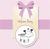 cute baby shower card with zebra N38