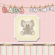 romantic baby girl announcement card N21