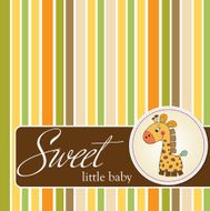 new baby announcement card with giraffe N53