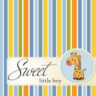 new baby announcement card with giraffe N54