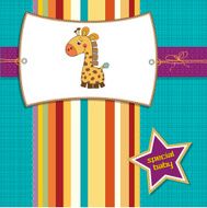 new baby announcement card with giraffe N55