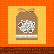 cute baby shower card with sheep N35