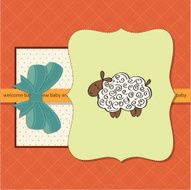 cute baby shower card with sheep N36