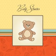 baby shower card with teddy N15