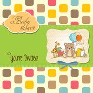 Baby shower card with toys N46
