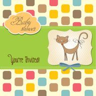 new baby shower card with cat N29