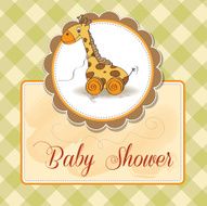 Baby shower card with cute giraffe N11