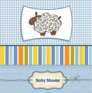 cute baby shower card with sheep N37