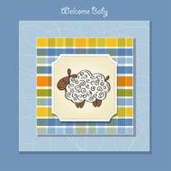 cute baby shower card with sheep N38