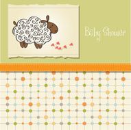 cute baby shower card with sheep N39