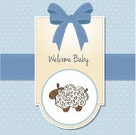 cute baby shower card with sheep N40
