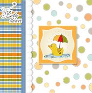 baby shower card with duck toy N14