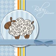 cute baby shower card with sheep N41