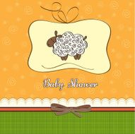 cute baby shower card with sheep N42