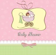 Baby girl announcement card N50