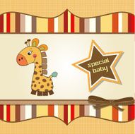 new baby announcement card with giraffe N57