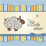 cute baby shower card with sheep N43