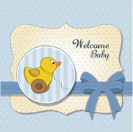 welcome card with duck toy N19