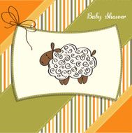 cute baby shower card with sheep N44