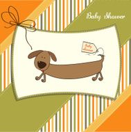 funny shower card with long dog N9