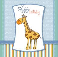 happy birthday card with nice giraffe