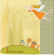 welcome baby girl card with little fairy N3