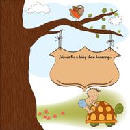funny baby boy announcement card N20