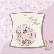 Baby girl announcement card N52