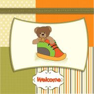 shower card with teddy bear hidden in a shoe N12