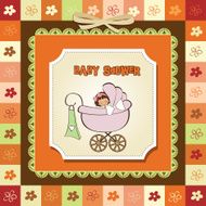 Baby girl announcement card N53