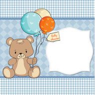 baby shower card with cute teddy bear N81