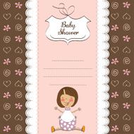 new baby girl announcement card N29